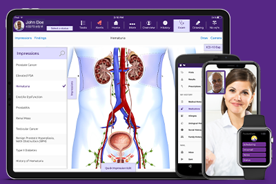 iPad and smart phones displaying EMR