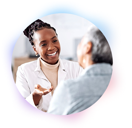 Doctor interacting face-to-face with patient